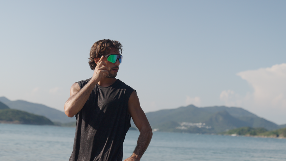 POVEC C1 Sunglasses worn by the water