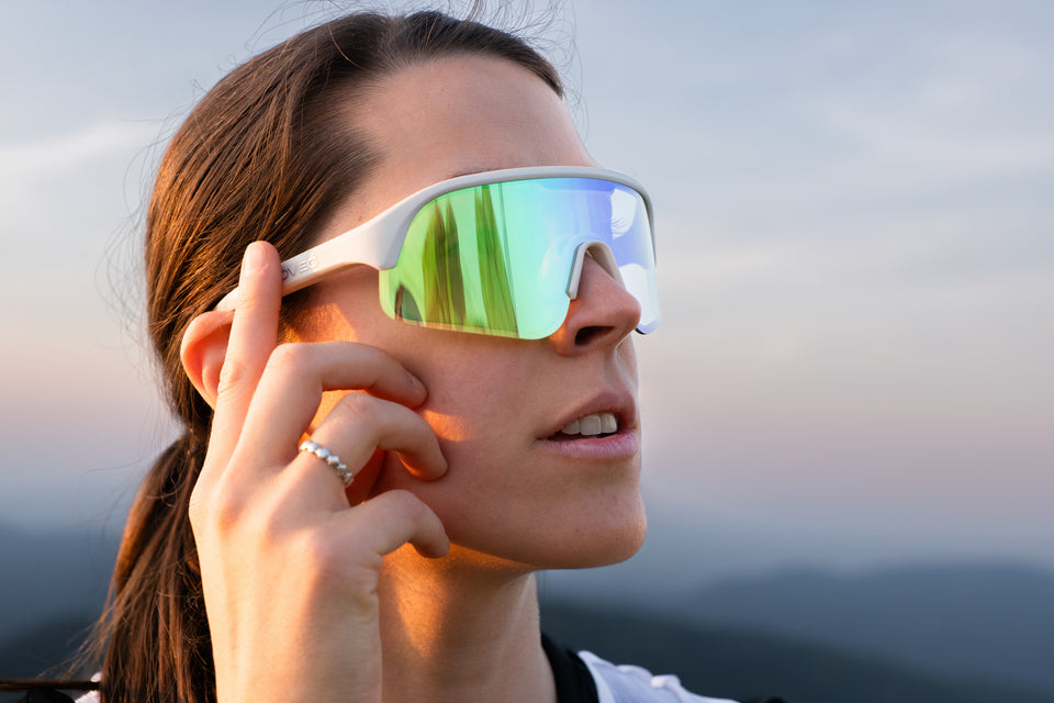 POVEC C1 Sunglasses worn at sunset
