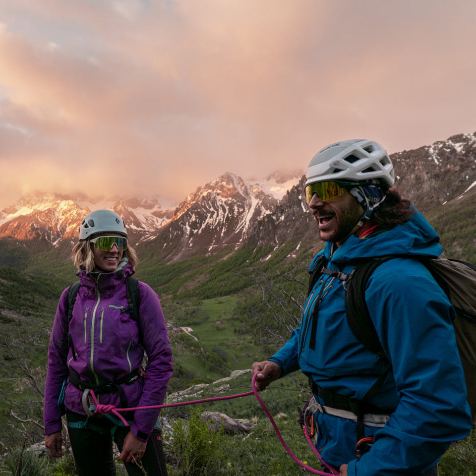 POVEC C1 Sunglasses worn at sunset in the mountains